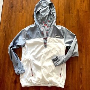 Columbia windbreaker, medium, white and gray